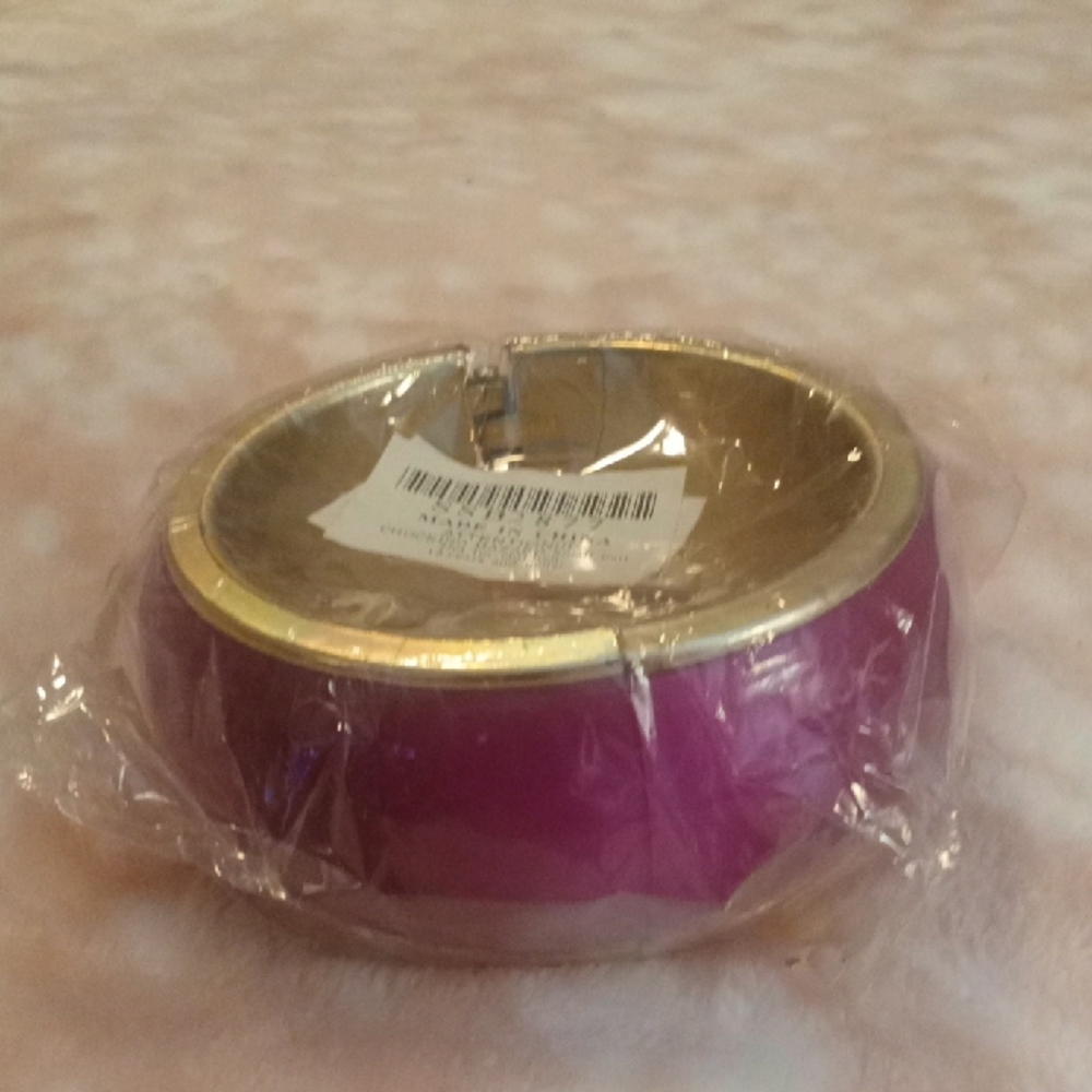 Purple and Gold Bangle Bracelet
